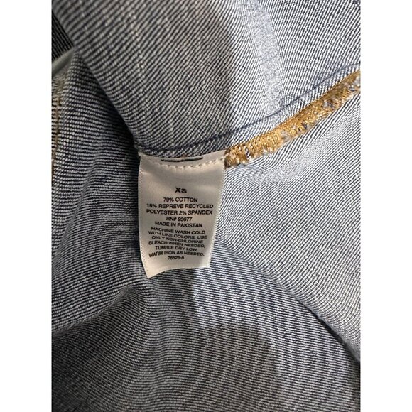A.N.A Denim Shirt Dress XS Long Sleeve Button Down With Pockets Frayed Hem NWT - Picture 9 of 9